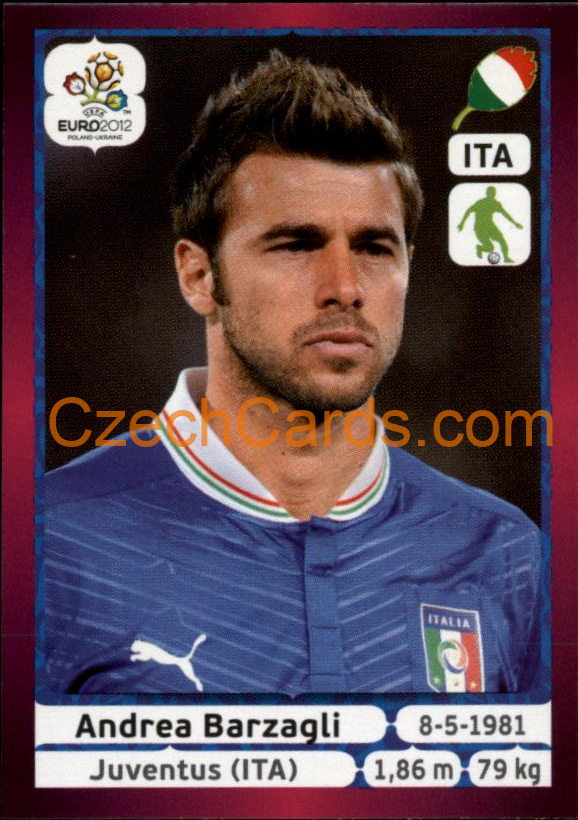 Andrea Barzagli 2012 Panini EURO sticker #319