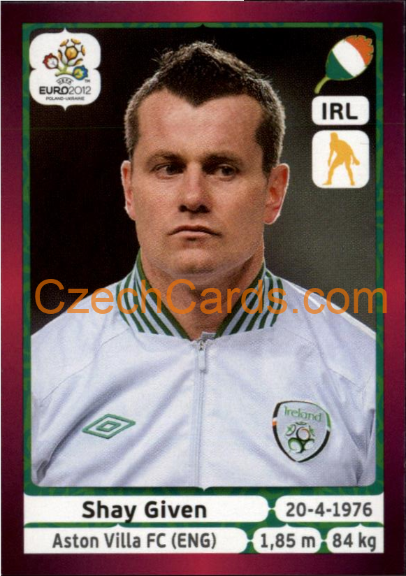 Shay Given 2012 Panini EURO sticker #345