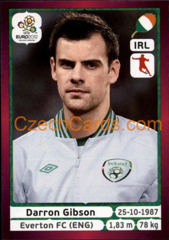 Darron Gibson 2012 Panini EURO sticker #352