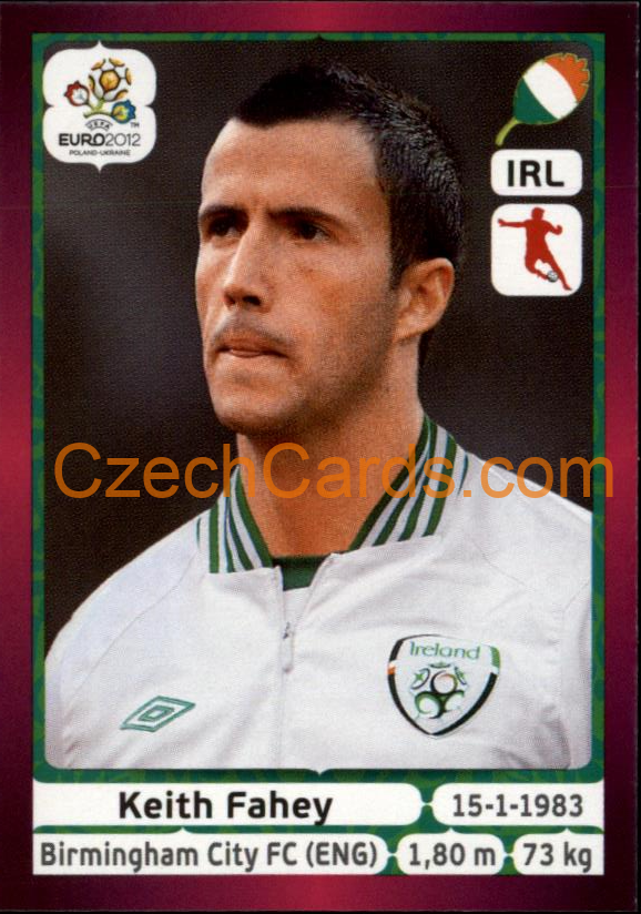 Keith Fahey 2012 Panini EURO sticker #353