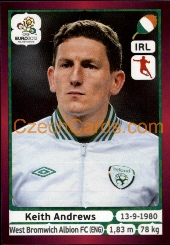 Keith Andrews 2012 Panini EURO sticker #356