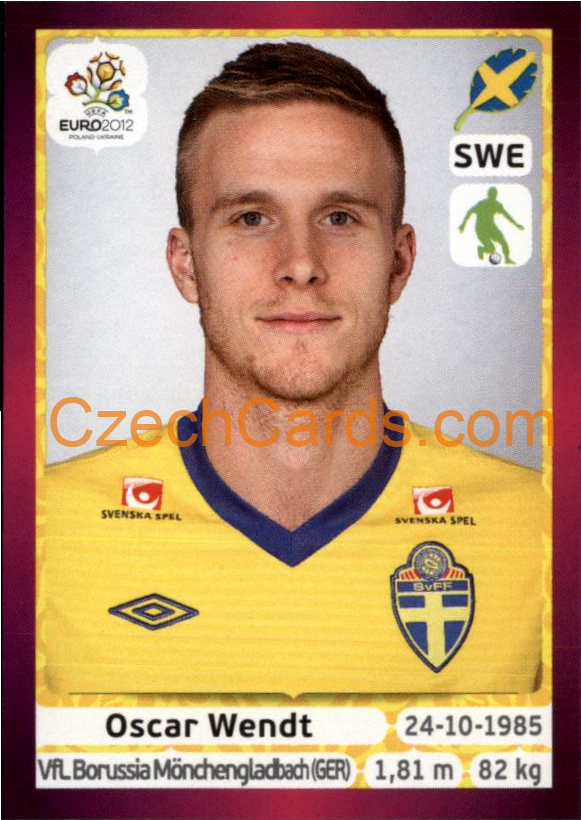 Oscar Wendt 2012 Panini EURO sticker #439