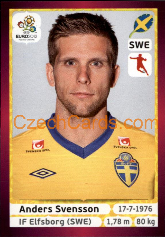 Anders Svensson 2012 Panini EURO sticker #441