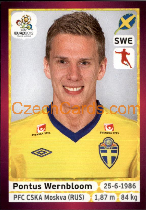 Pontus Wernbloom 2012 Panini EURO sticker #445