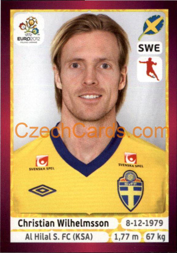 Christian Wilhelmsson 2012 Panini EURO sticker #446
