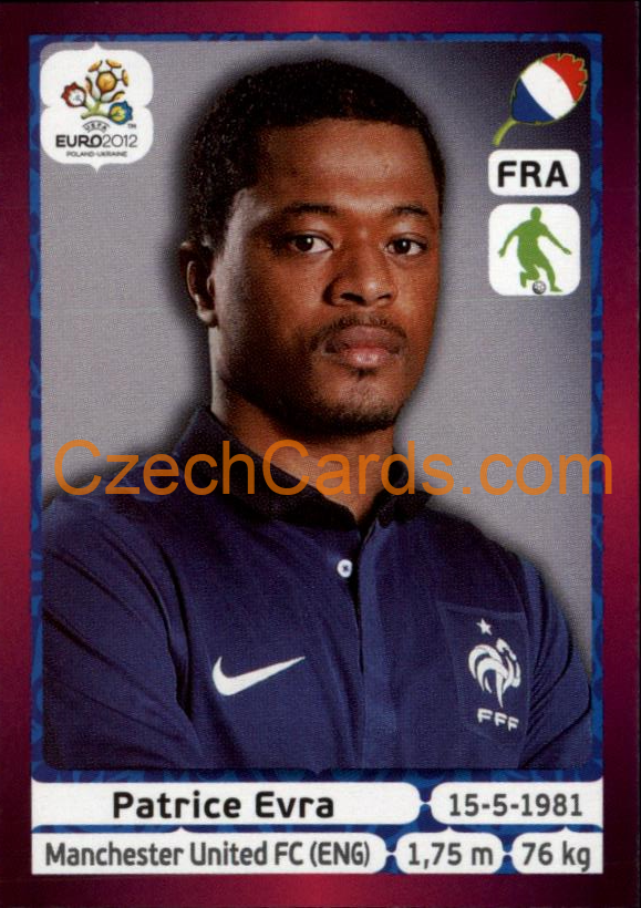 Patrice Evra 2012 Panini EURO sticker #463