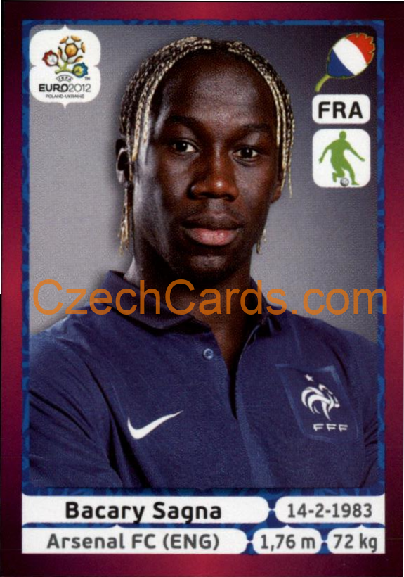 Bacary Sagna 2012 Panini EURO sticker #469