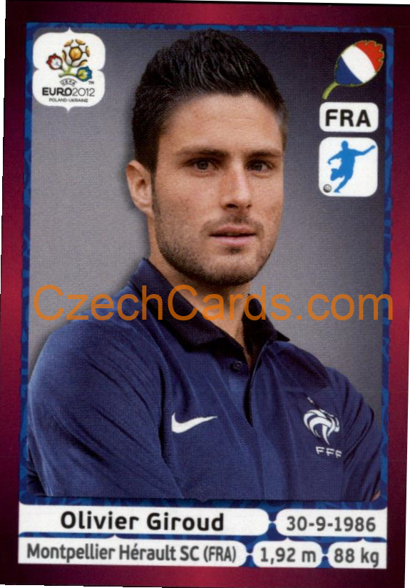 Olivier Giroud 2012 Panini EURO sticker #477