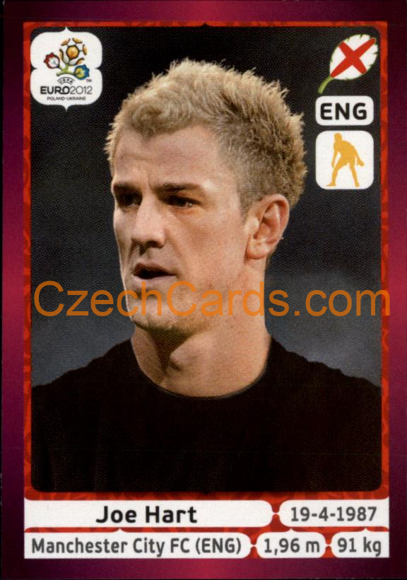 Joe Hart 2012 Panini EURO sticker #490