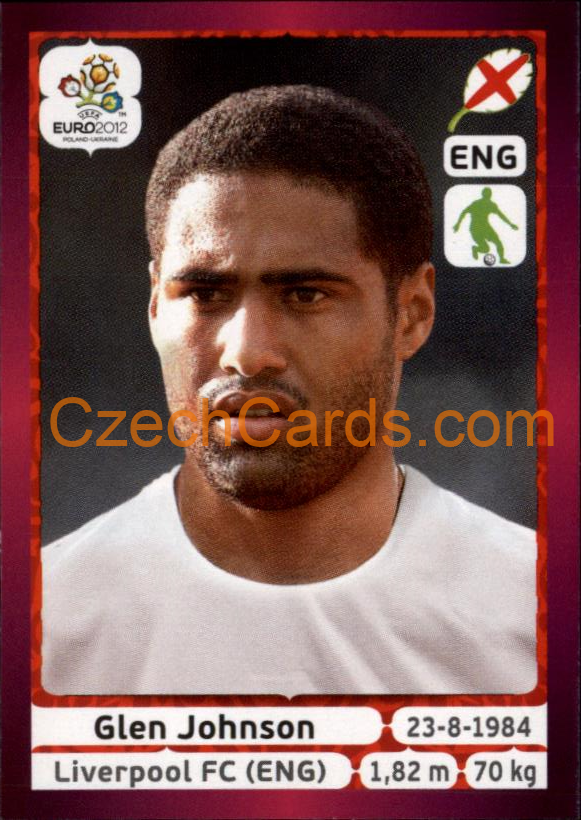 Glen Johnson 2012 Panini EURO sticker #496