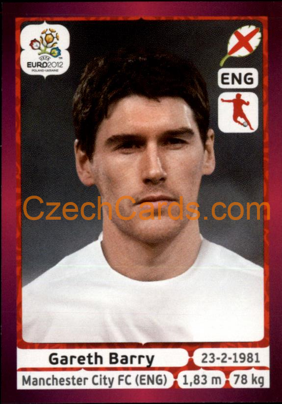 Gareth Barry 2012 Panini EURO sticker #498