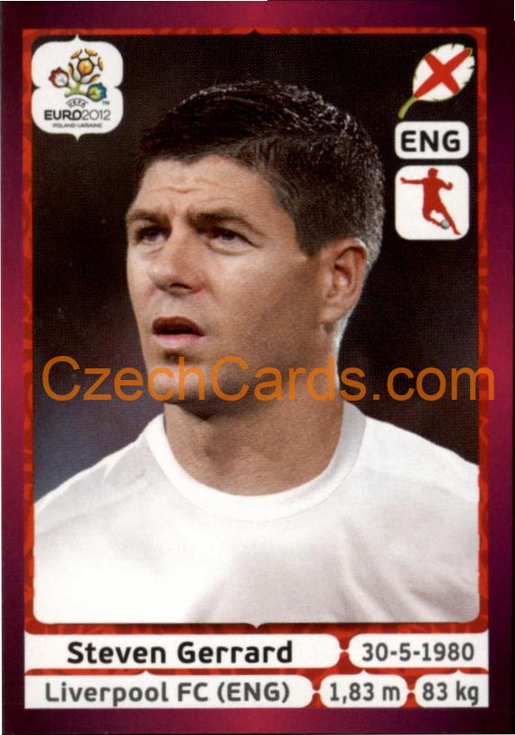 Steven Gerrard 2012 Panini EURO sticker #499