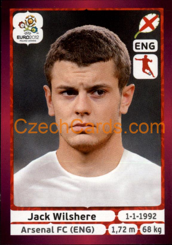 Jack Wilshere 2012 Panini EURO sticker #502
