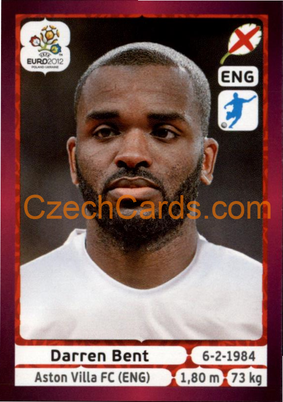 Darren Bent 2012 Panini EURO sticker #508