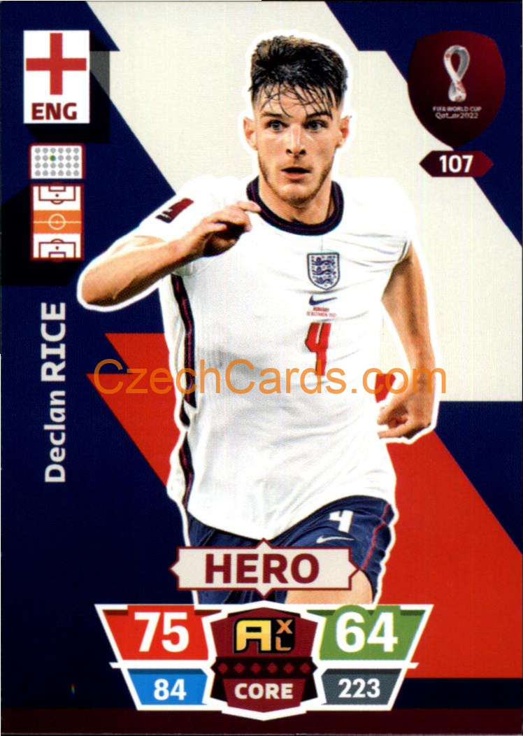 Declan Rice 2022 Panini World Cup Adrenalyn #107
