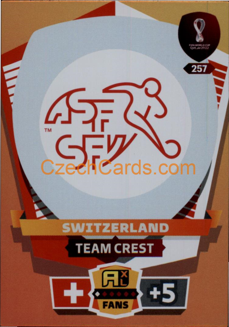 Team Crest Switzerland 2022 Panini World Cup Adrenalyn #257