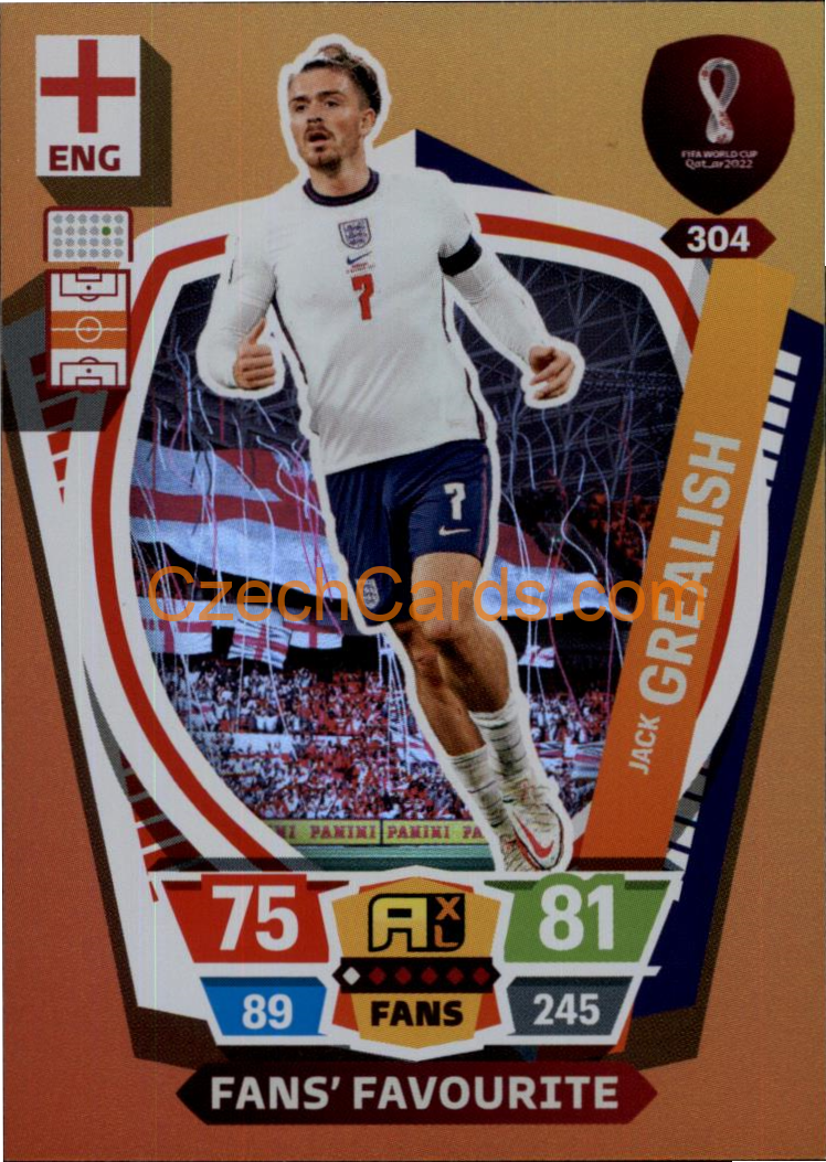 Jack Grealish 2022 Panini World Cup Adrenalyn Fans #304
