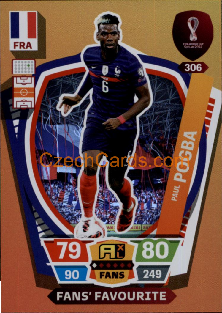 Paul Pogba 2022 Panini World Cup Adrenalyn Fans #306