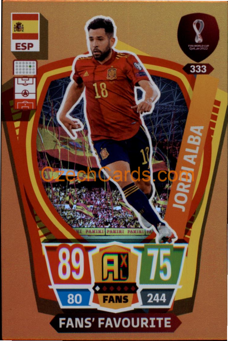 Jordi Alba 2022 Panini World Cup Adrenalyn Fans #333