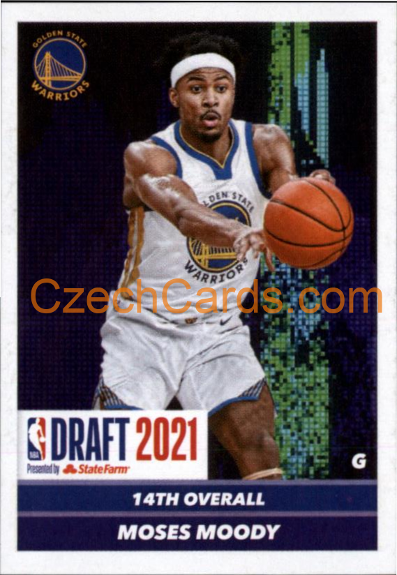Moses Moody 2021/22 Panini NBA sticker and card RC #98