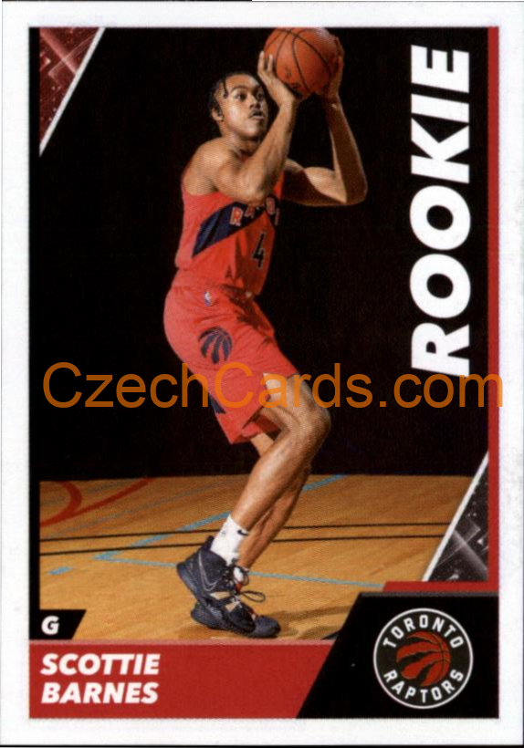 Scottie Barnes 2021/22 Panini NBA sticker and card RC #286
