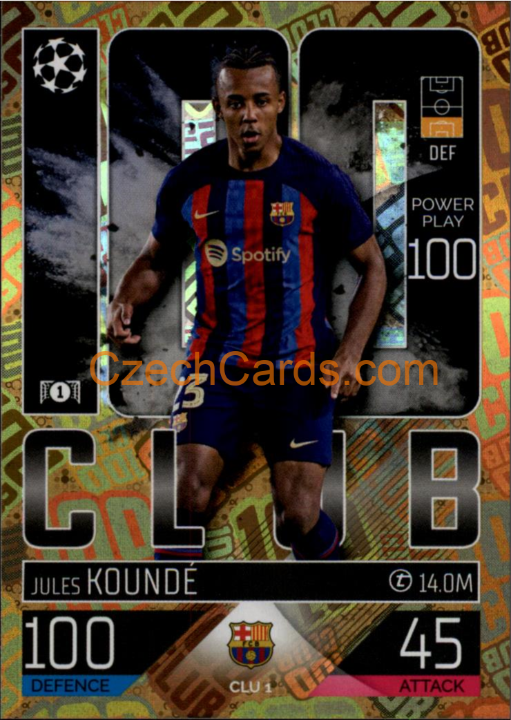 Jules Kundé (FC Barcelona) 2022/23 Match Attax Extra 100 Club #CLU1