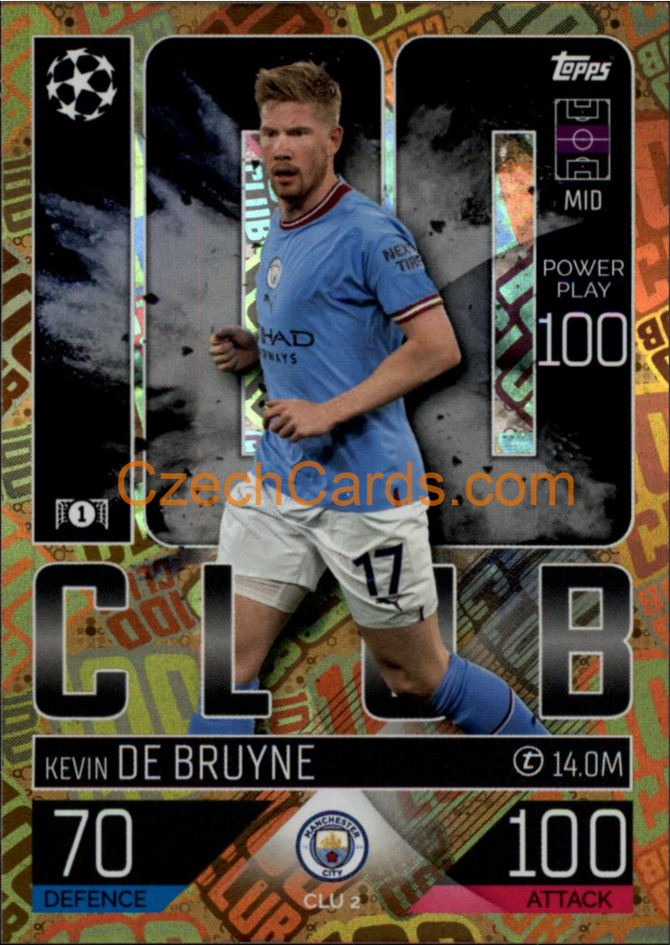 Kevin De Bruyne 2022/23 Match Attax Extra 100 Club #CLU2