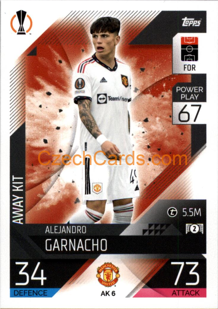 Alesandro Garnacho (Manchester United) 2022/23 Match Attax Extra #AK 6 Rookie
