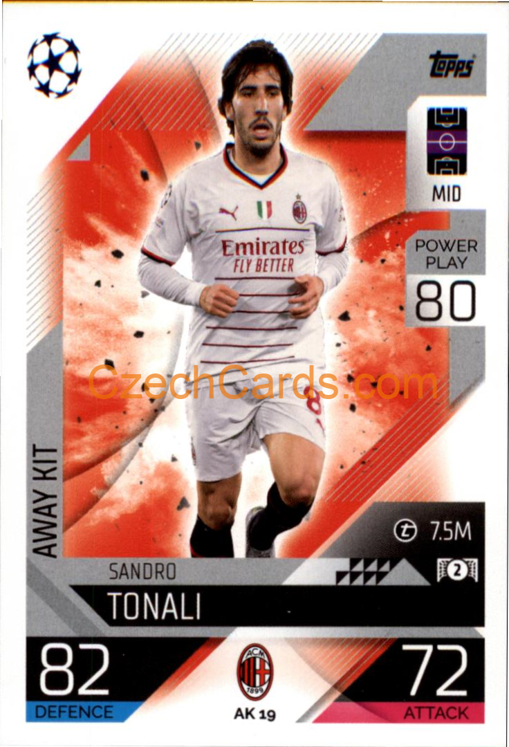Sandro Tonali (AC Milan) 2022/23 Match Attax Extra #AK 19