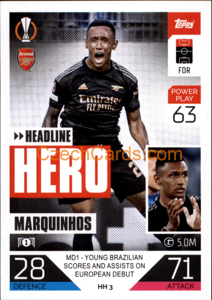 Marquinhos (Arsenal) 2022/23 Match Attax Extra #HH 3