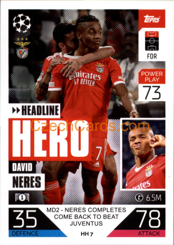 David Neres (SL Benfica) 2022/23 Match Attax Extra #HH 7