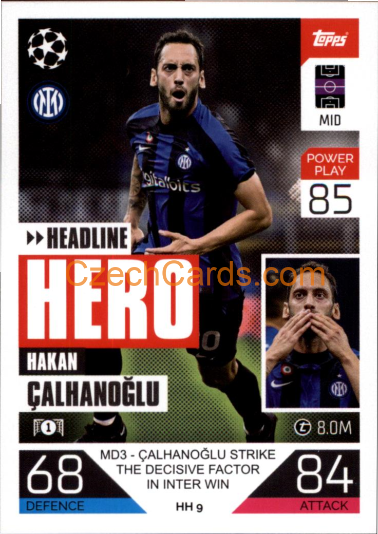 Hakan Çalhanoğlu (FC Internazionale Milano) 2022/23 Match Attax Extra #HH 9