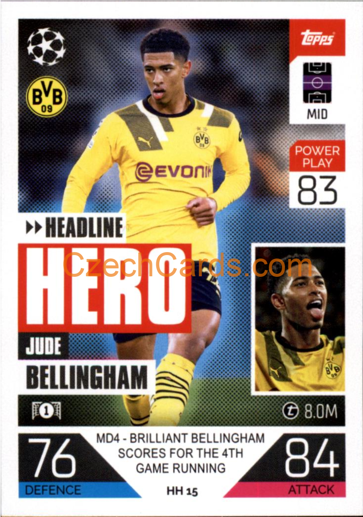 Jude Bellingham (Borussia Dortmund) 2022/23 Match Attax Extra #HH 15