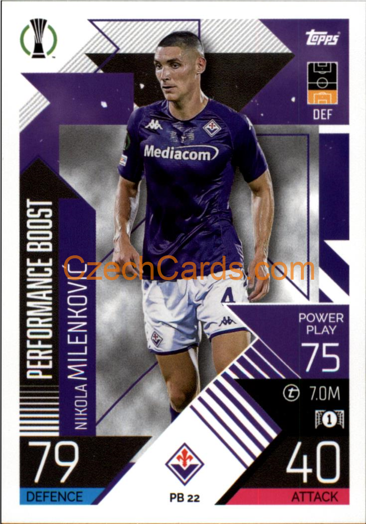 Nikola Milenković (ACF Fiorentina) 2022/23 Match Attax Extra #PB 22