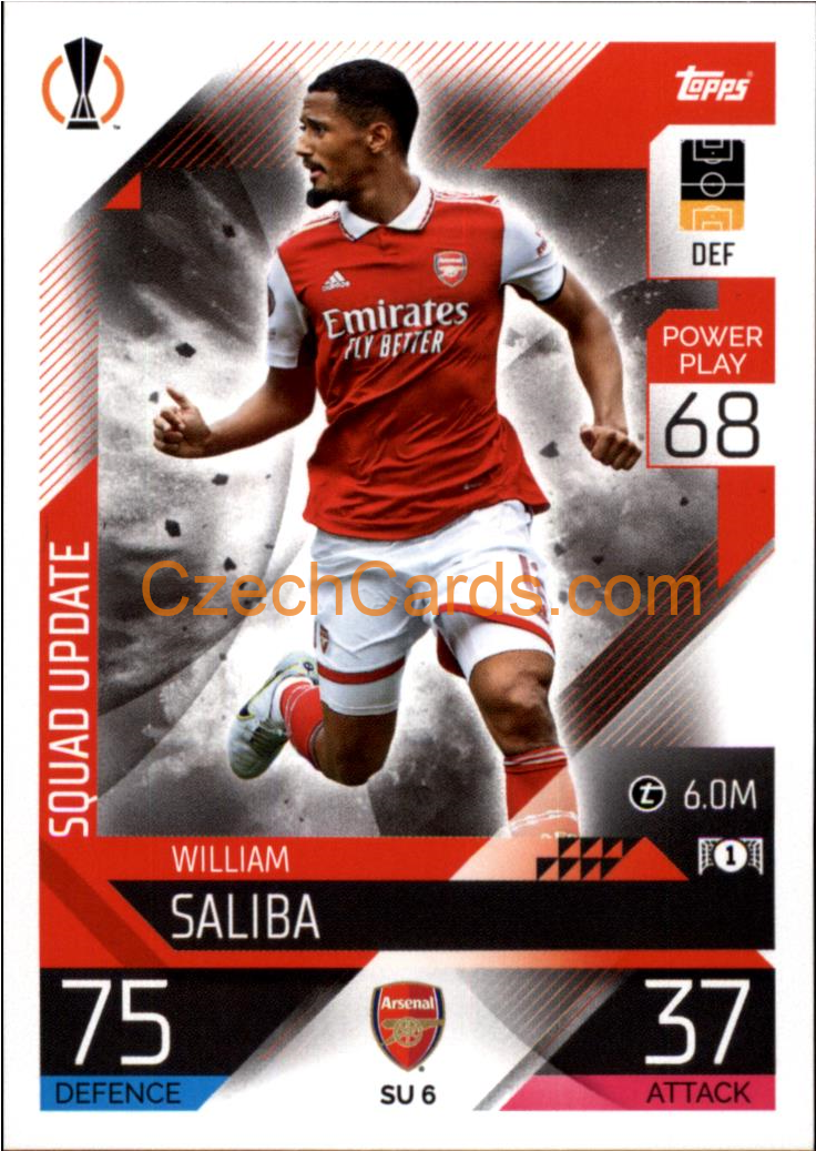 William Saliba (Arsenal) 2022/23 Match Attax Extra #SU 6