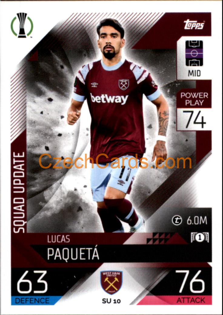 Lucas Paquetá (West Ham United) 2022/23 Match Attax Extra #SU 10