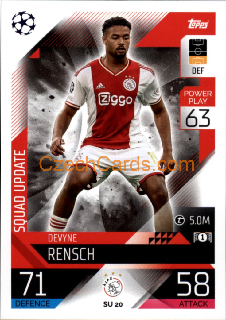 Devyne Rensch (AFC Ajax) 2022/23 Match Attax Extra #SU 20