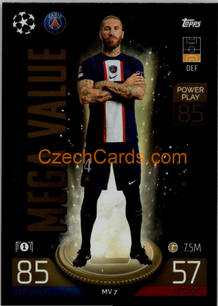 Sergio Ramos (Paris Saint-Germain) 2022/23 Match Attax Extra #MV 7