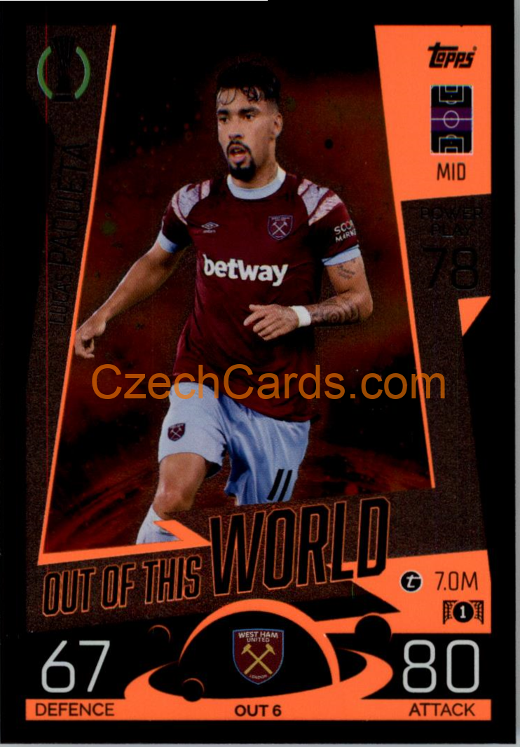 Lucas Paquetá (West Ham United) 2022/23 Match Attax Extra #OUT 6