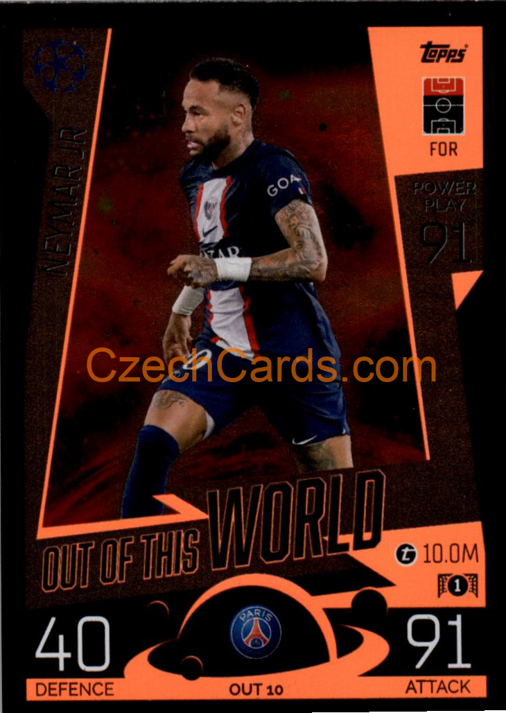 Neymar Jr (Paris Saint-Germain) 2022/23 Match Attax Extra #OUT 10