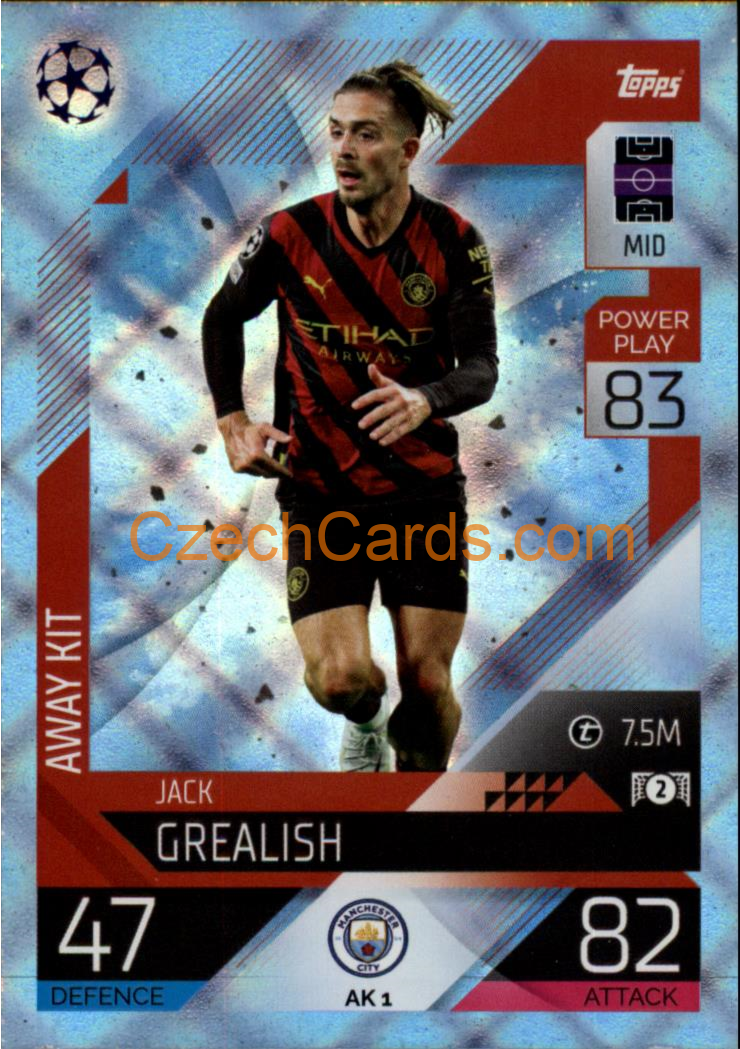 Jack Grealish (Manchester City) 2022/23 Match Attax Extra Blue #AK 1