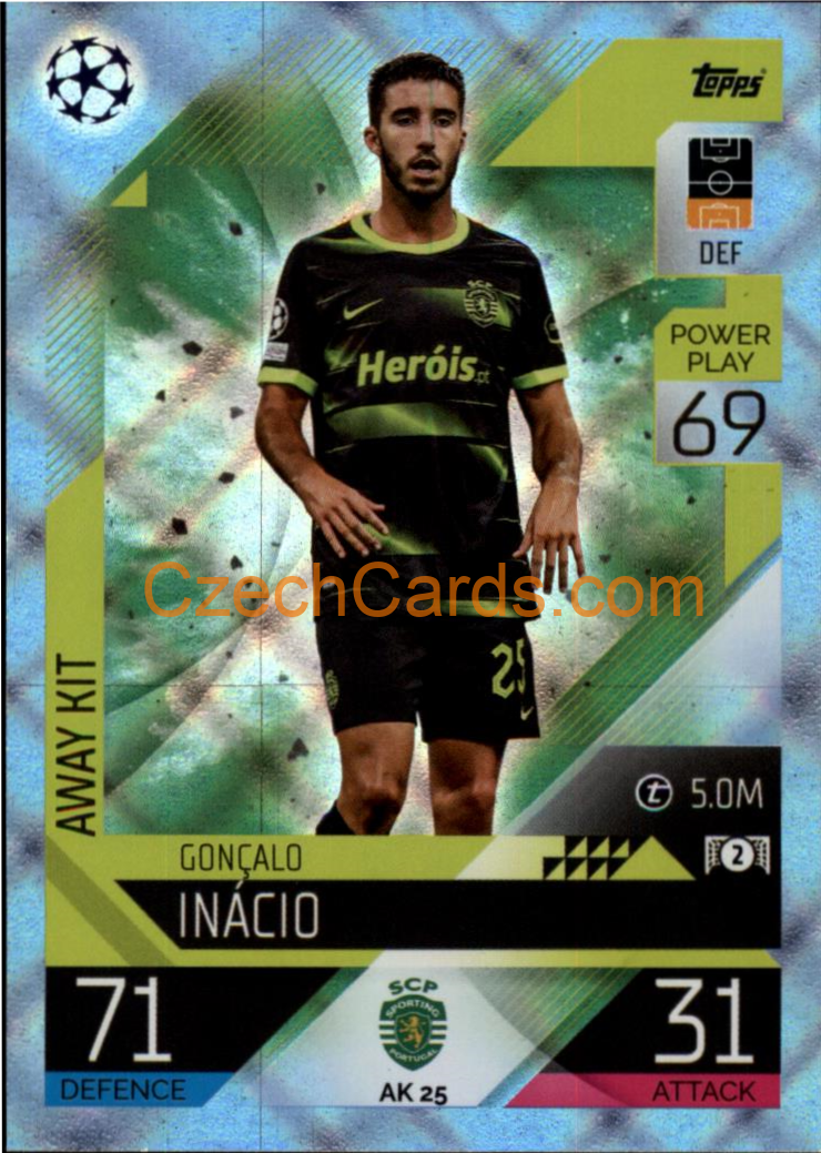 Gonçalo Inácio (Sporting Portugal) 2022/23 Match Attax Extra Blue #AK 25