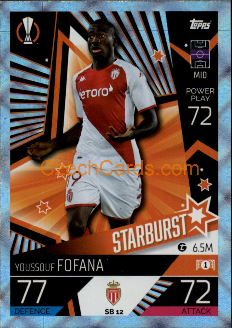 Youssouf Fofana (AS Monaco FC) 2022/23 Match Attax Extra Blue #SB 12
