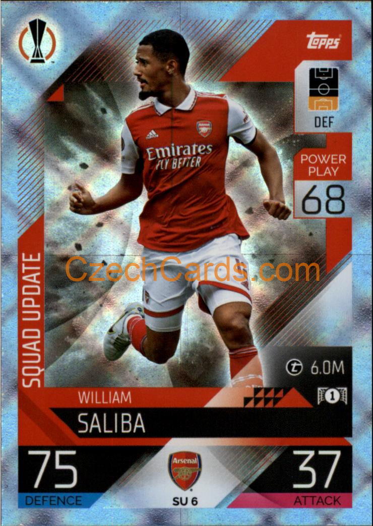 William Saliba (Arsenal) 2022/23 Match Attax Extra Blue #SU 6