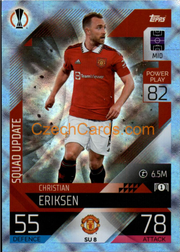 Christian Eriksen (Manchester United) 2022/23 Match Attax Extra Blue #SU 8