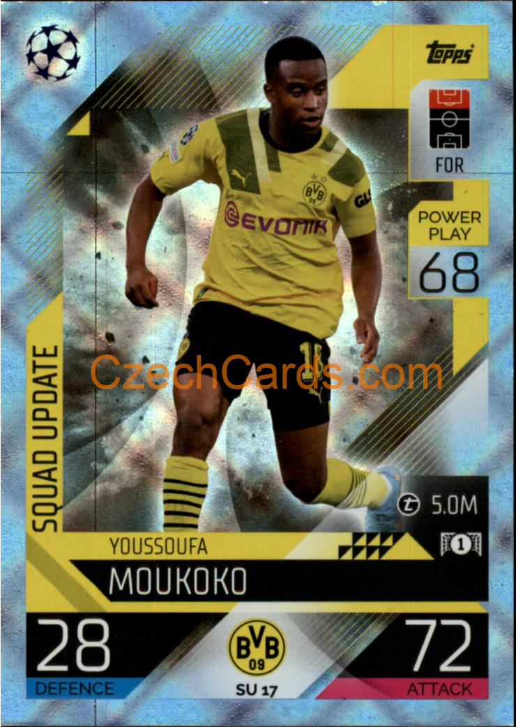 Youssoufa Moukoko (Borussia Dortmund) 2022/23 Match Attax Extra Blue #SU 17