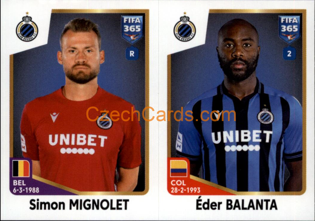 Simon Mignolet / Éder Balanta 2023 Panini Fifa 365 sticker #22