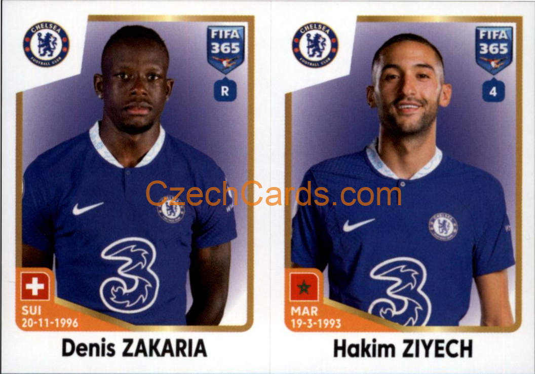 Denis Zakaria / Hakim Ziyech 2023 Panini Fifa 365 sticker #66