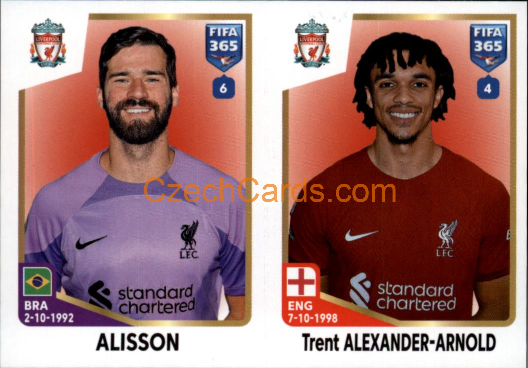Alisson / Trent Alexander-Arnold 2023 Panini Fifa 365 sticker #70