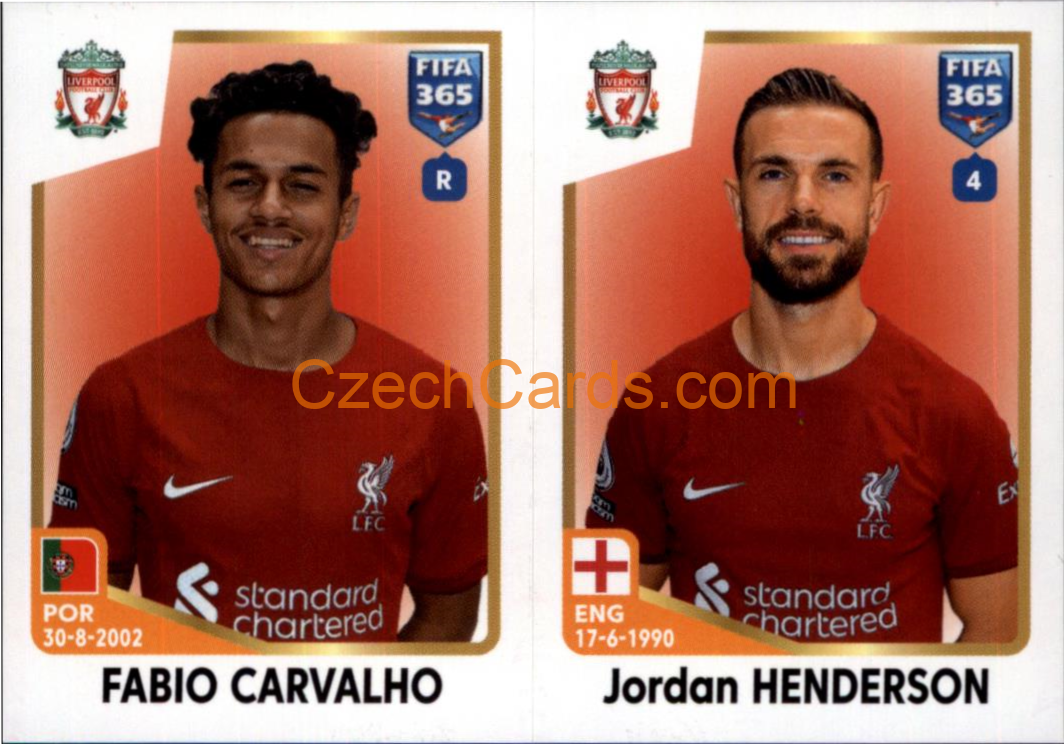 Fabio Carvalho / Jordan Henderson 2023 Panini Fifa 365 sticker #77